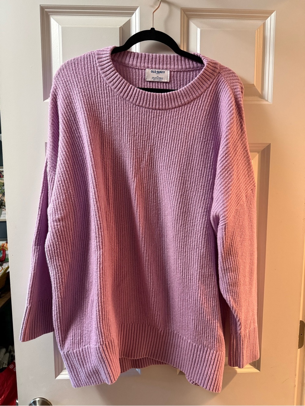 Old Navy Lavender Ribbed Crewneck Sweater